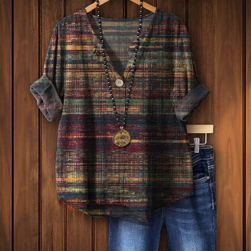 Zane – Blouse d’inspiration vintage avec des touches colorées