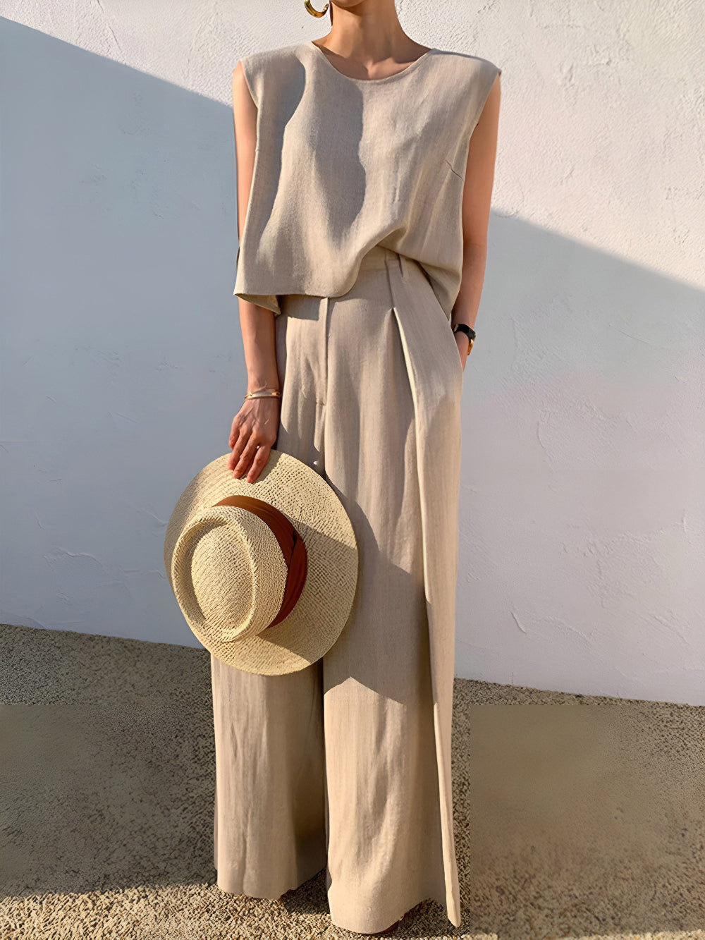 Conjunto informal de pantalón de mezcla de lino Sofia
