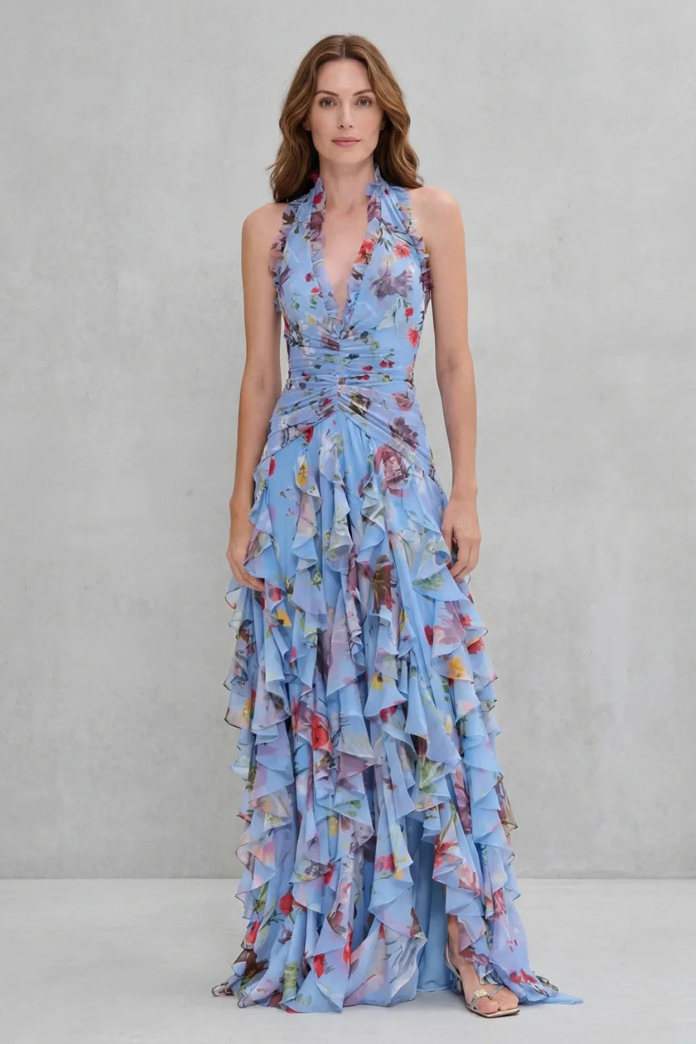 Bella | Robe longue à encolure américaine