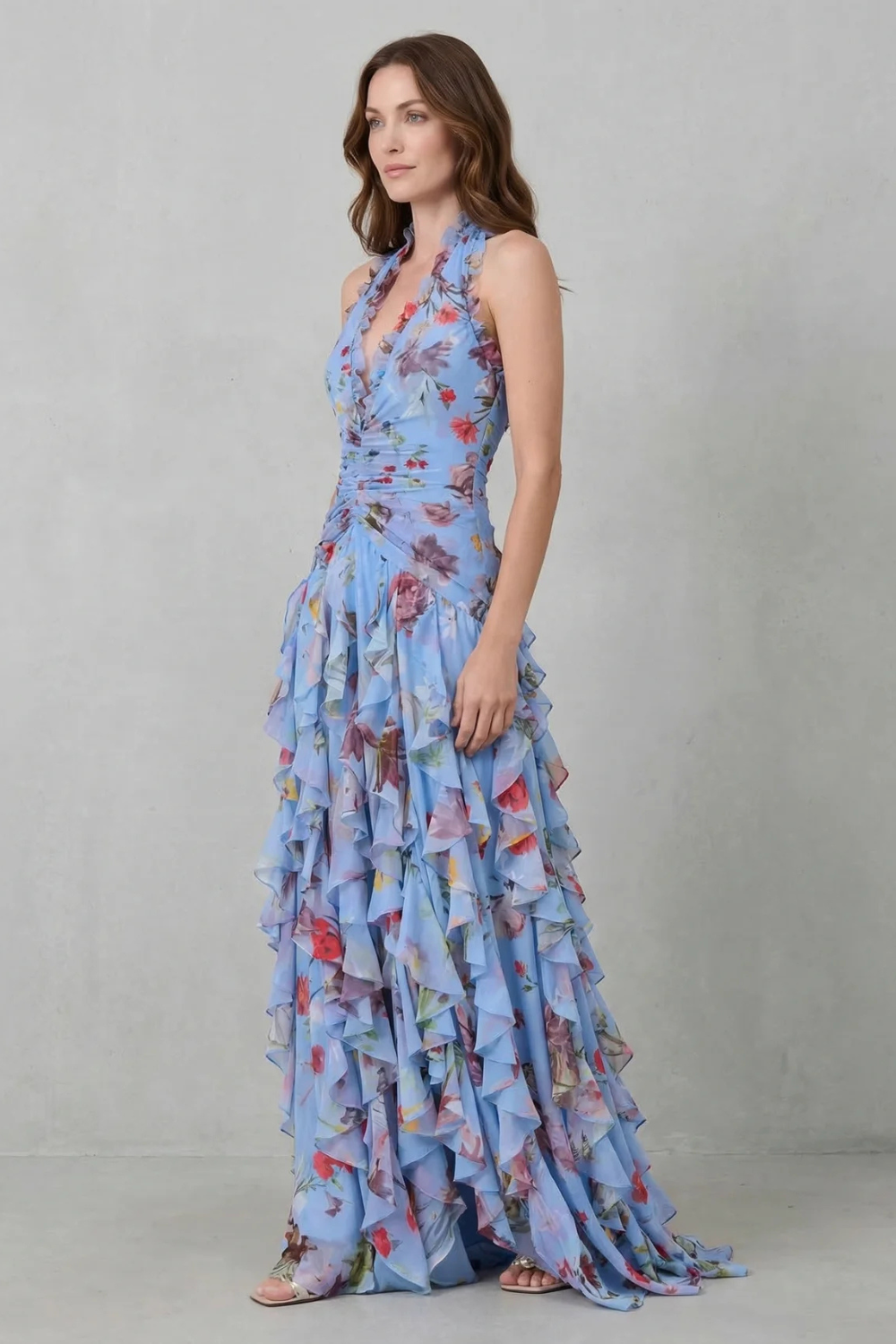 Bella | Robe longue à encolure américaine