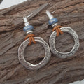 Boucles d'oreilles vintage bohèmes rondes plaquées argent