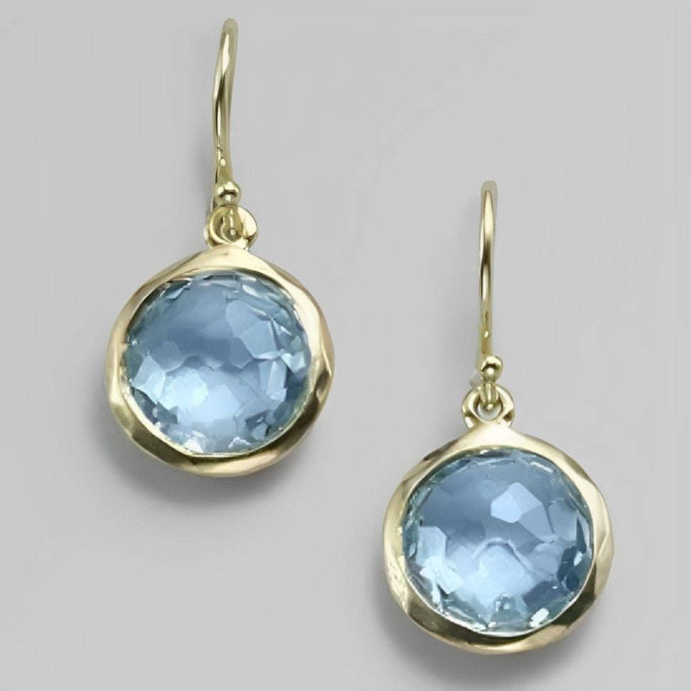 Lois - Brincos vintage de cristal azul