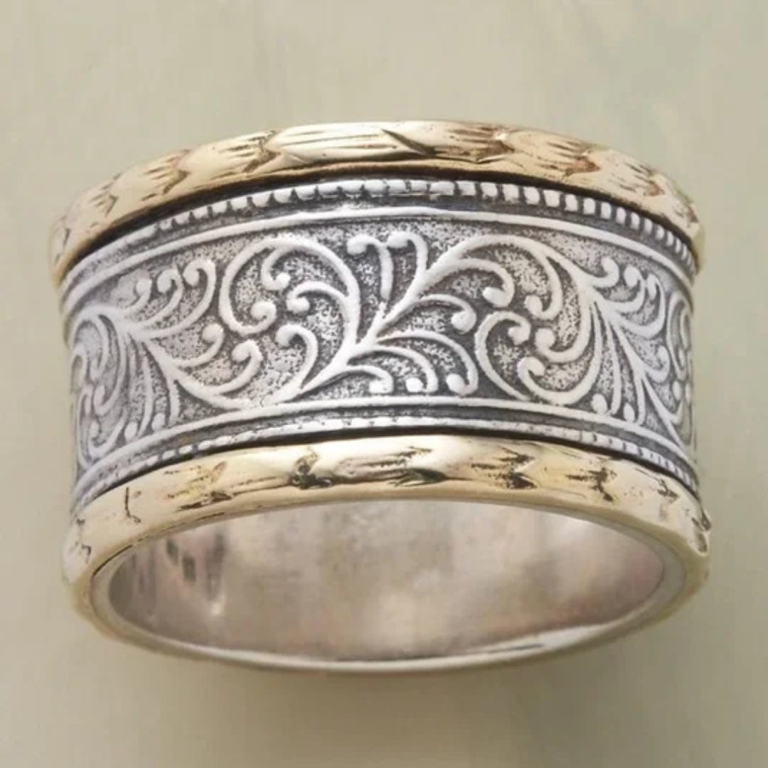 Vintage Bohemian Two Tone Golden & Silver Ring