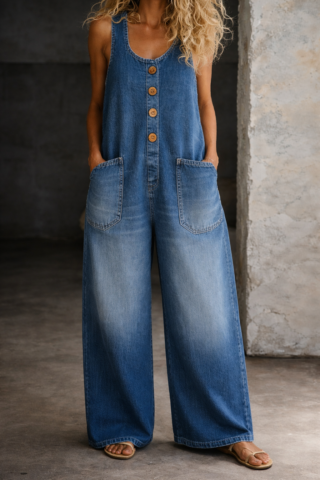 Saylor | Salopette en jean de coton délavé vintage