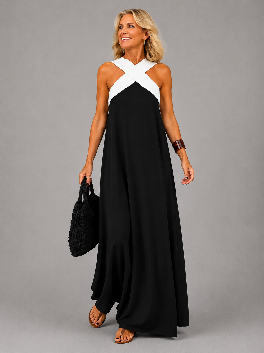 Velora | Vestido largo cruzado y elegante
