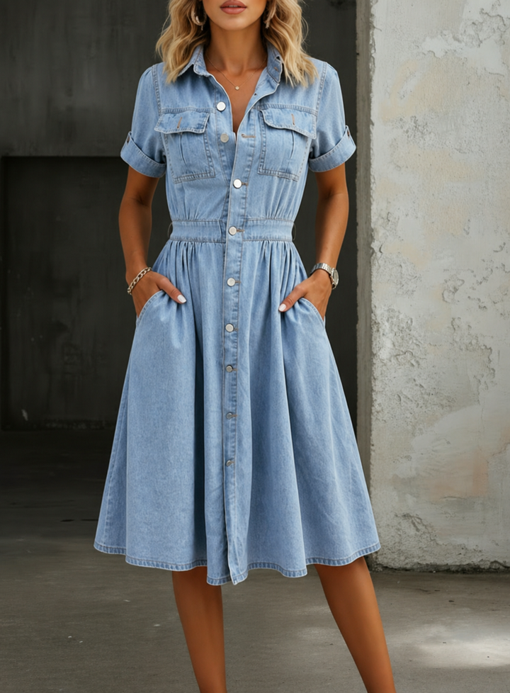 Deborah | Vestido de mezclilla de manga corta