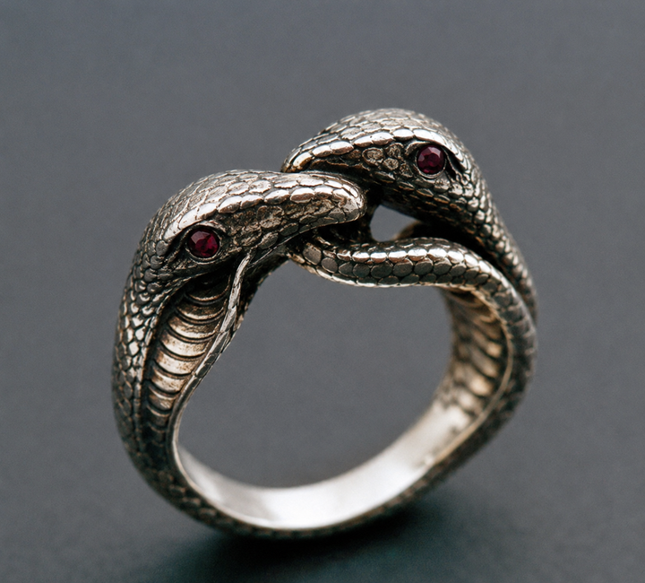 Vintage Snake Neck Silver Plated Ring