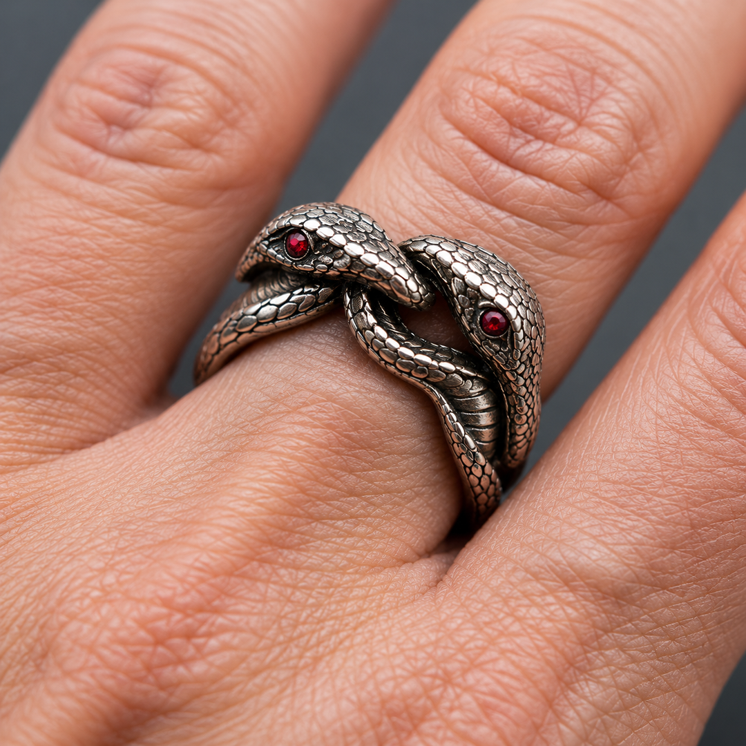Vintage Snake Neck Silver Plated Ring