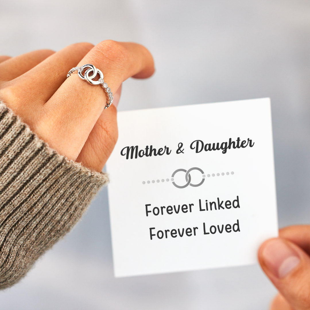 Forever Linked Mother Daughter Interlocking Pavé Ring