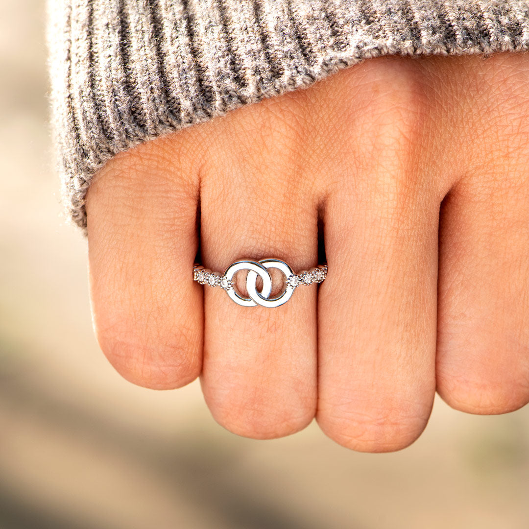 Forever Linked Mother Daughter Interlocking Pavé Ring