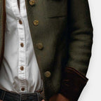 Corrie - Chaqueta de tweed con detalles de terciopelo