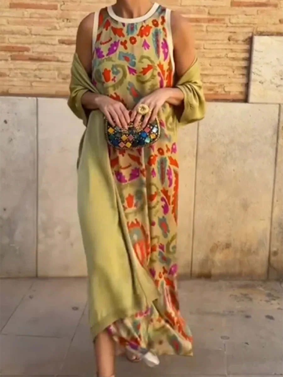 Delly - Vestido bohemio chic de dos piezas