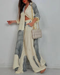 Conjunto de patchwork con escote en V Lila