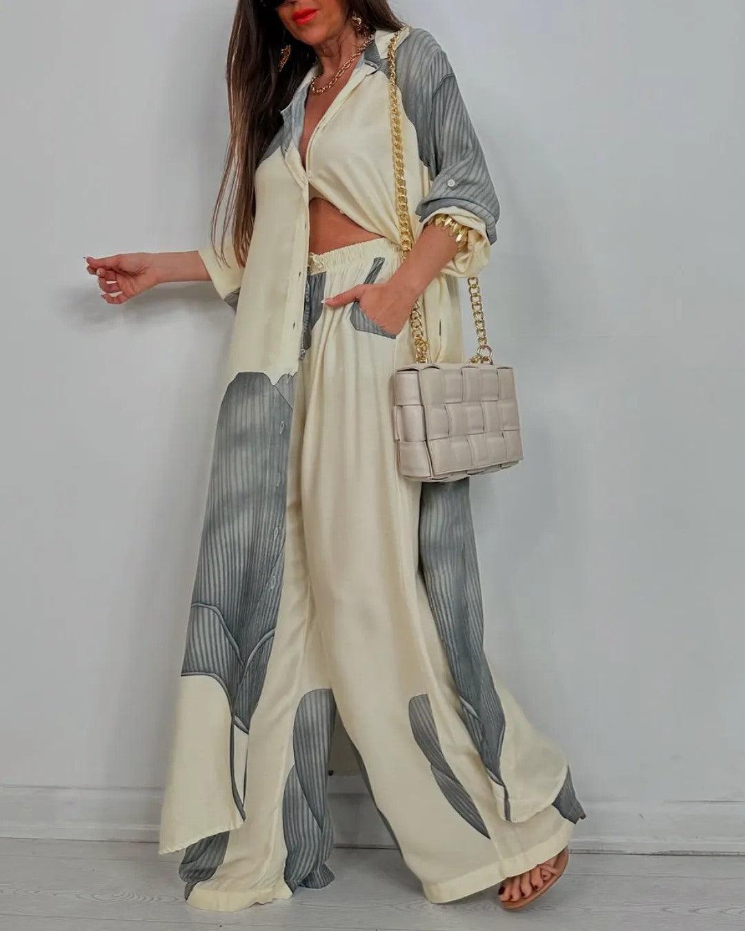 Conjunto de patchwork con escote en V Lila