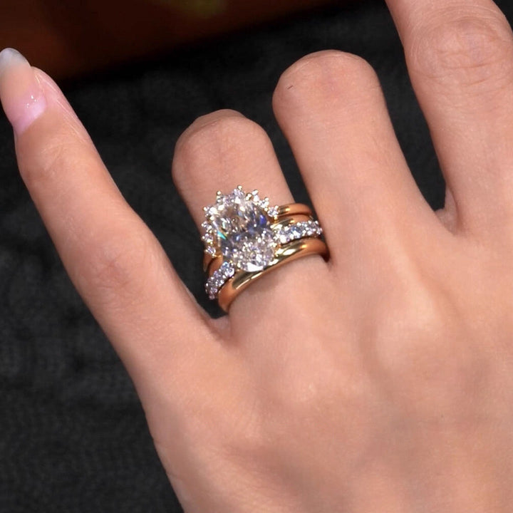 Elegant European Style Stacked Zirconia Diamond Ring