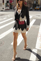 Conjunto de traje y vestido con paneles de encaje Lydia