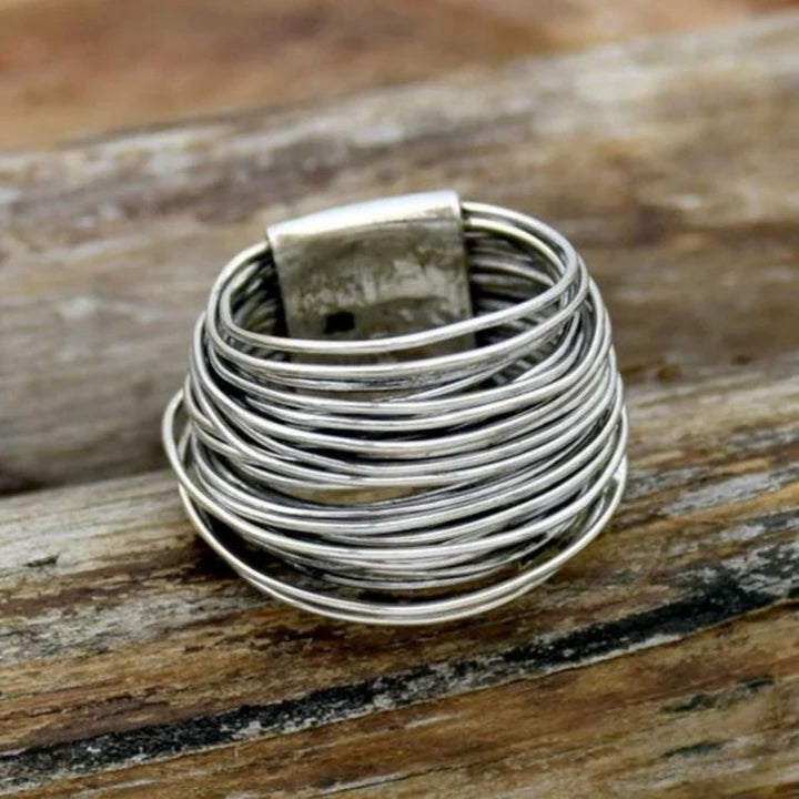 Handmade Silver Design Vintage Wire Wrap Ring