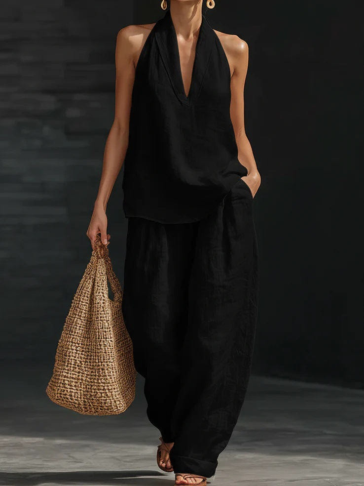 Ensemble sans manches Zoë avec pantalon large