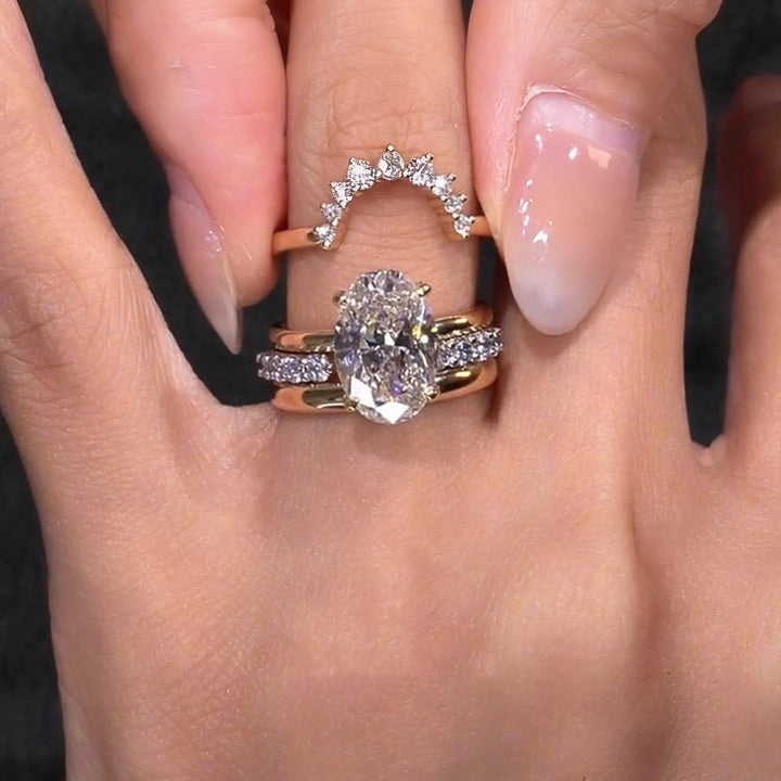 Elegant European Style Stacked Zirconia Diamond Ring