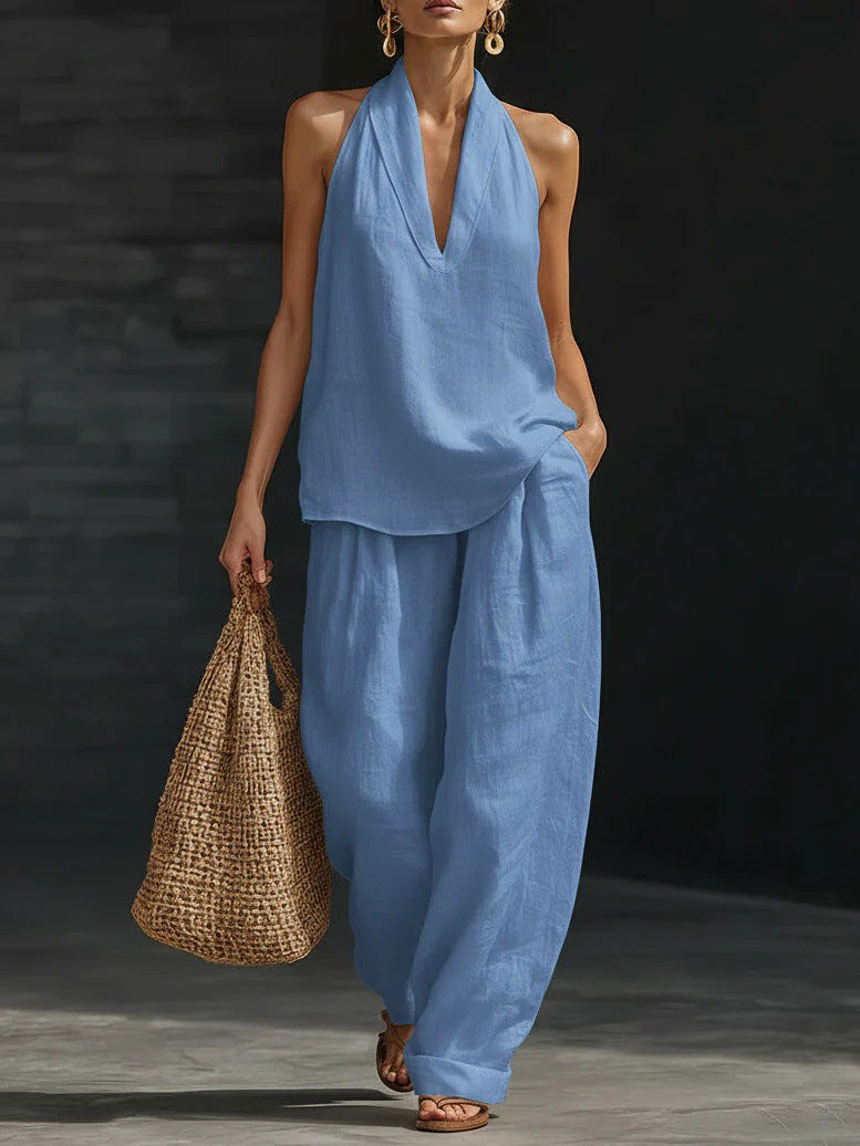 Ensemble sans manches Zoë avec pantalon large