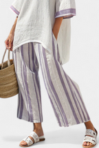 Luxmere | Blouse décontractée confortable et pantalon rayé en bambou