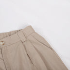 Traje de pantalón de pierna ancha plisado con escote en V Lila
