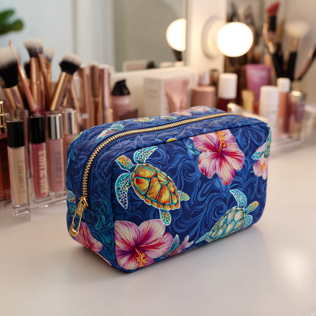 Vera | Trousse de toilette matelassée à la tortue de mer