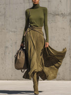 Ensemble Olivia avec haut à col roulé et jupe longue