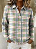 Lena™ – Blusa con capucha de cuadros en colores pastel frescos