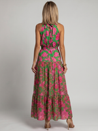 Rowen | Robe midi drapée à encolure dos nu