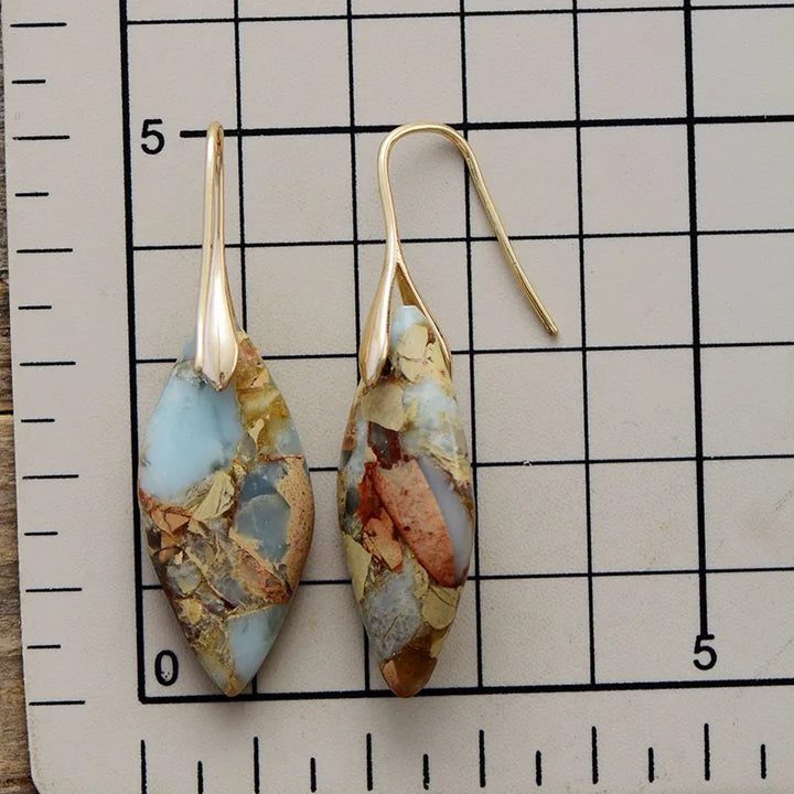 Pendientes de piedra natural en forma de lágrima
