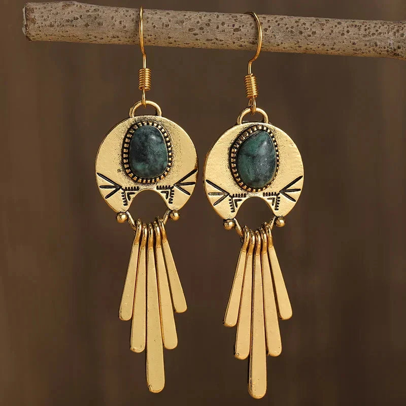 Pendientes largos retro bohemios