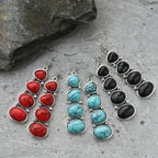 Pendientes vintage llamativos de turquesa