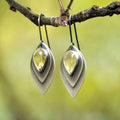 Boucles d'oreilles pendantes en ambre et argent sterling, en forme de goutte