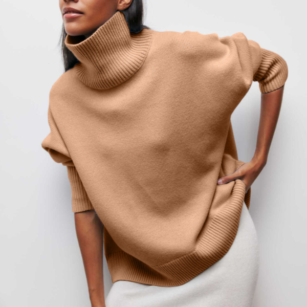 Elena™ | Relaxed Turtleneck Knit Sweater