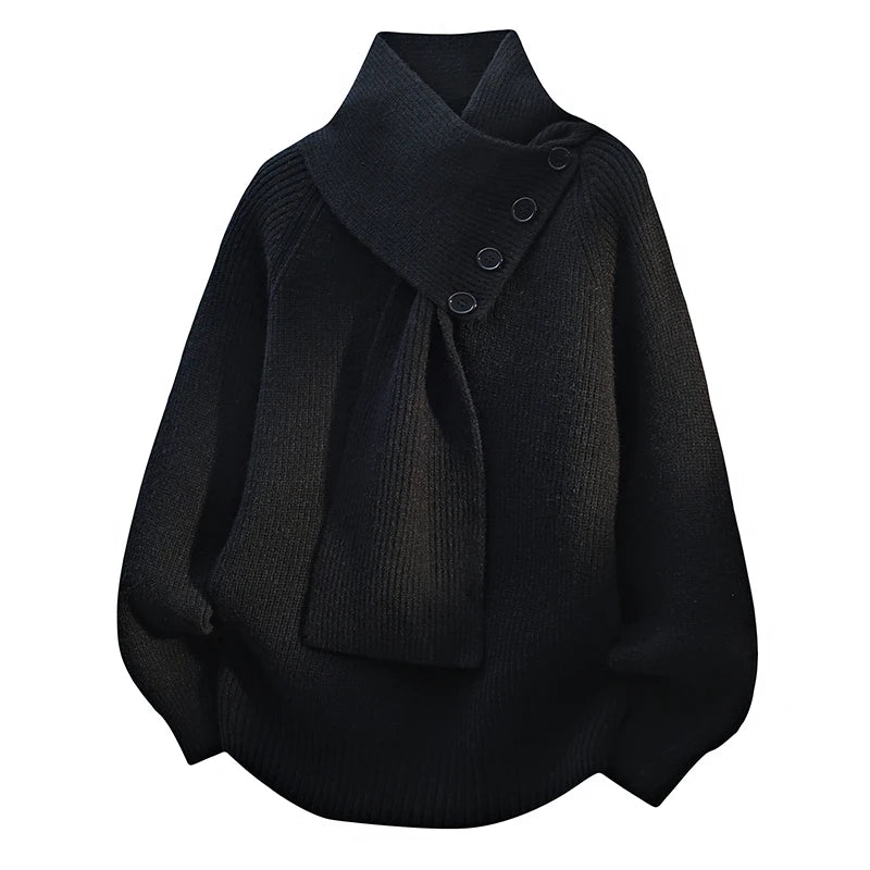 Elara™ | Soft Button-Detail Knit Sweater