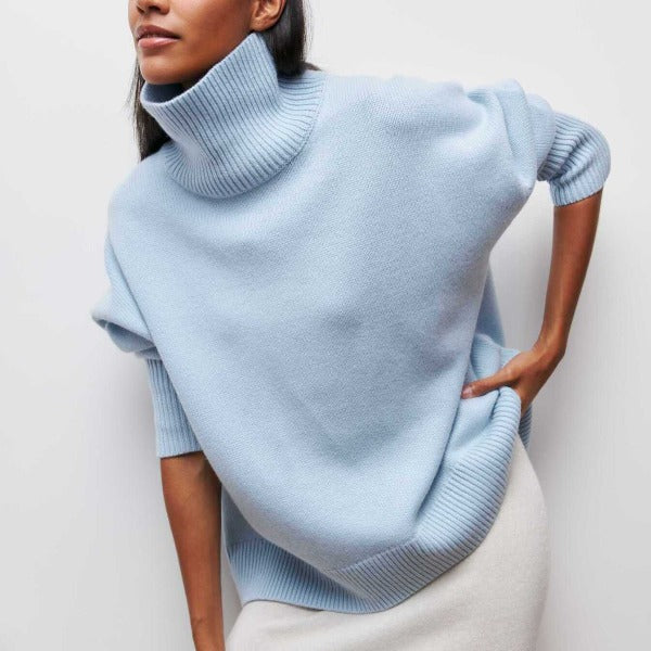 Elena™ | Relaxed Turtleneck Knit Sweater