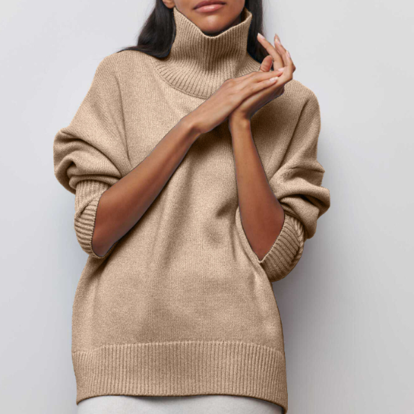 Elena™ | Relaxed Turtleneck Knit Sweater