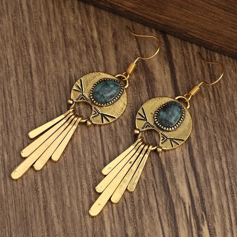 Pendientes largos retro bohemios