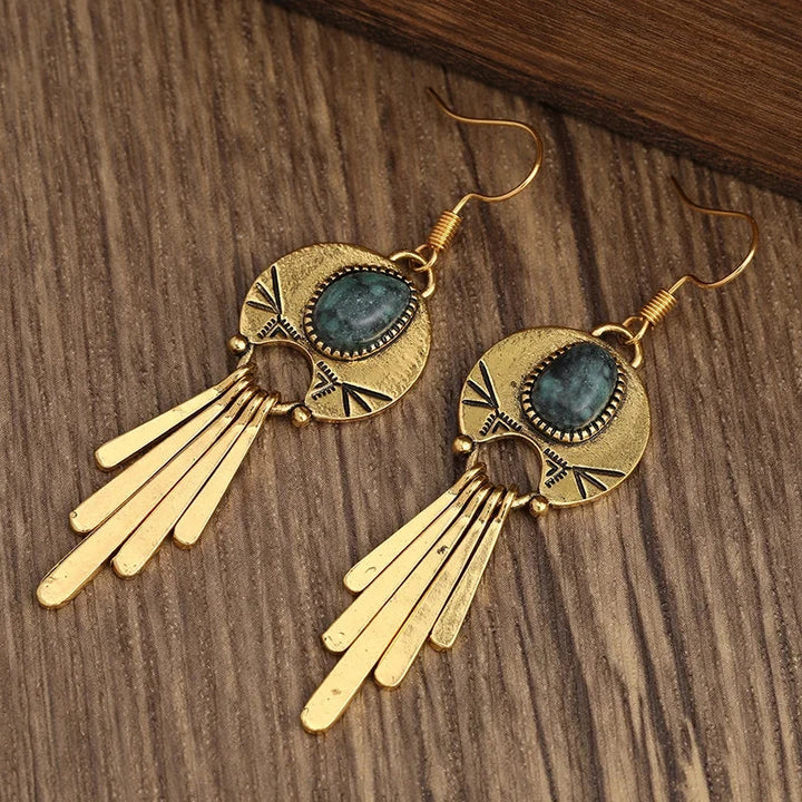 Pendientes largos retro bohemios