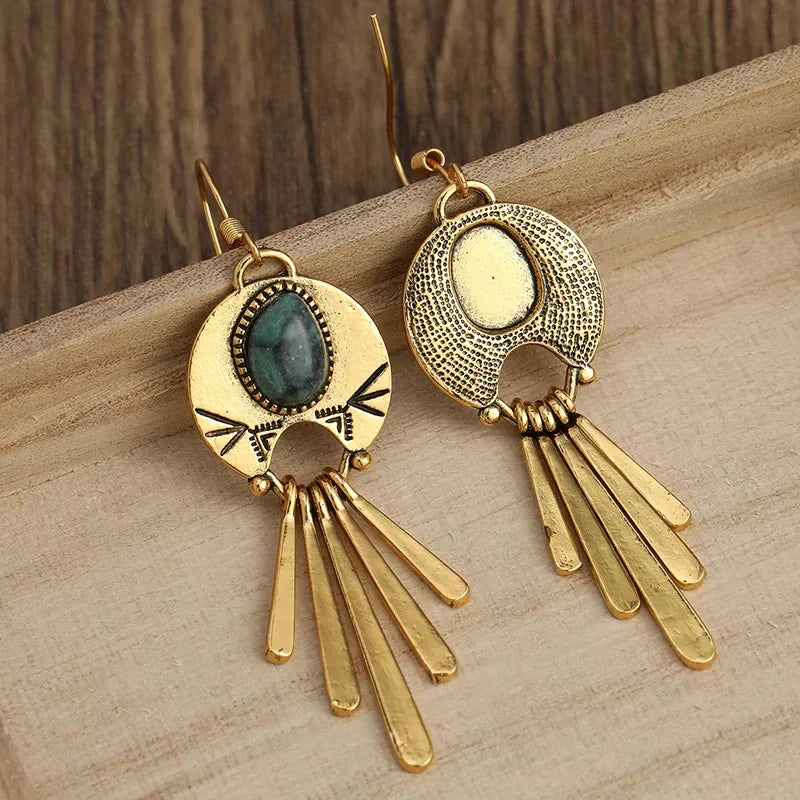 Pendientes largos retro bohemios