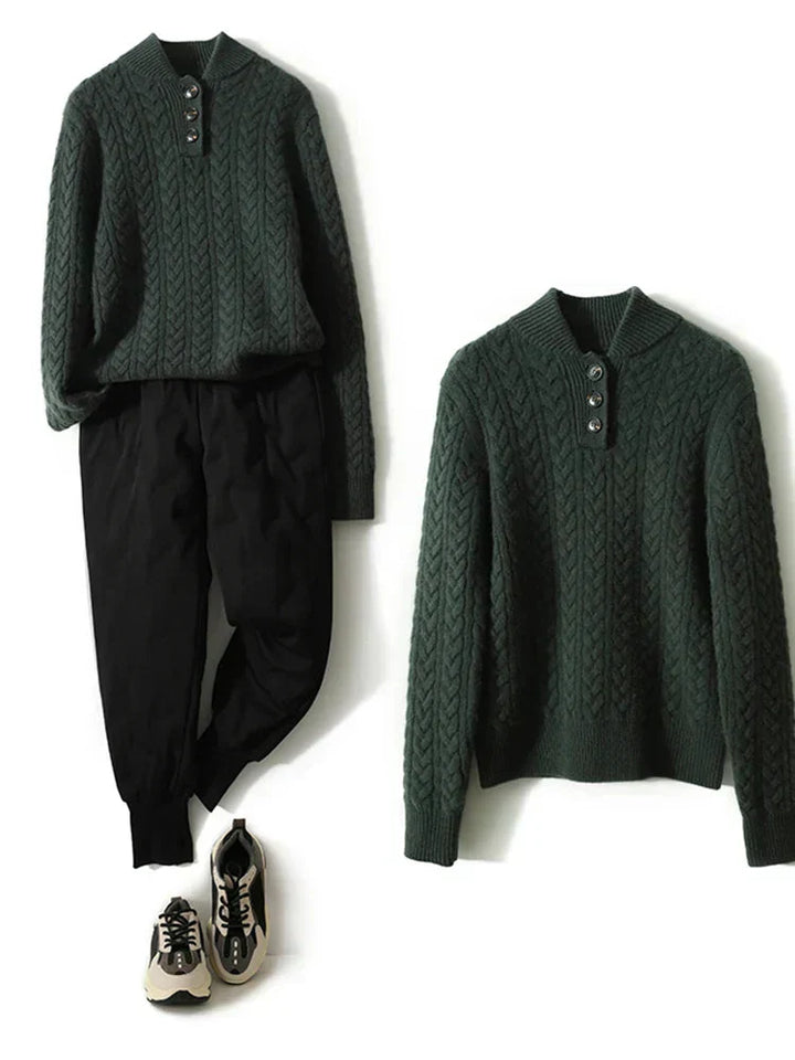 Arden Button-Up Cashmere Sweater