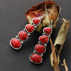 Pendientes vintage llamativos de turquesa