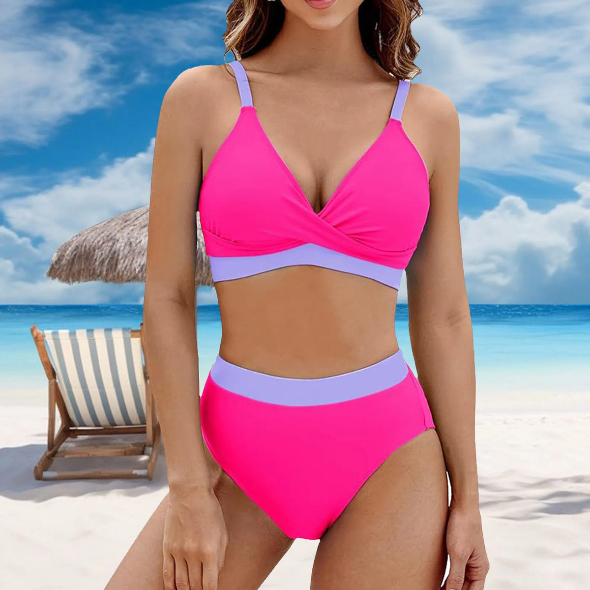 Sarena | Votre bikini sculptant pour le ventre avec un élégant décolleté en V