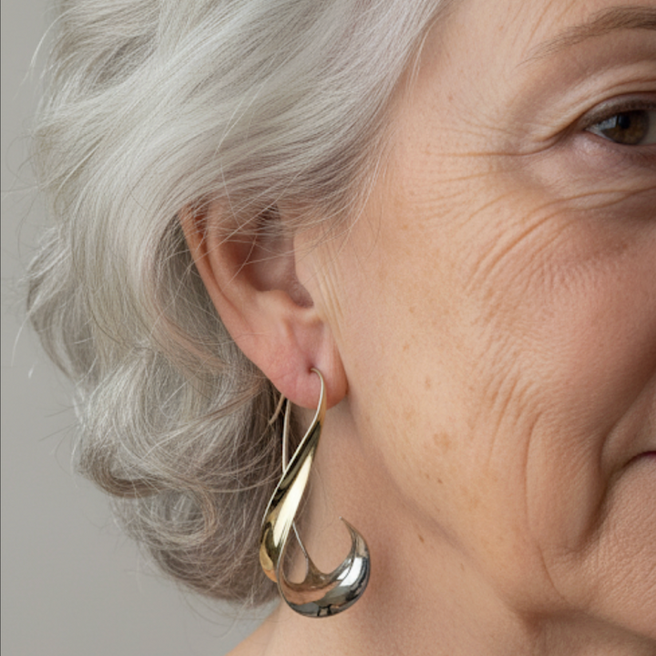 Pendientes dorados vintage colgantes
