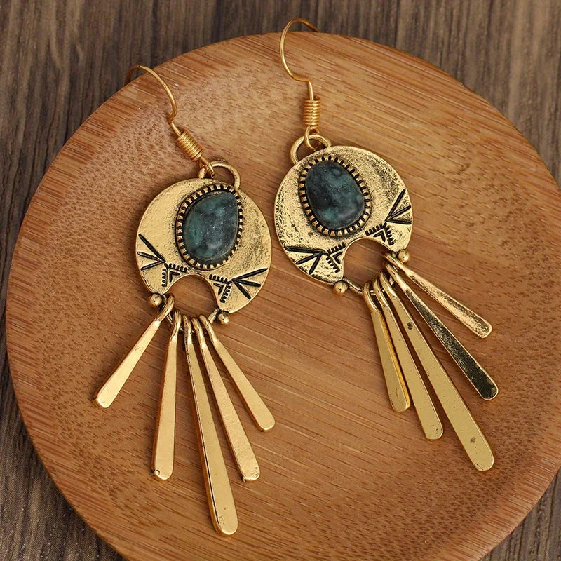 Pendientes largos retro bohemios