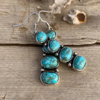 Pendientes vintage llamativos de turquesa