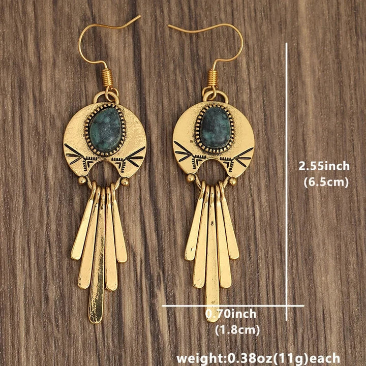 Pendientes largos retro bohemios