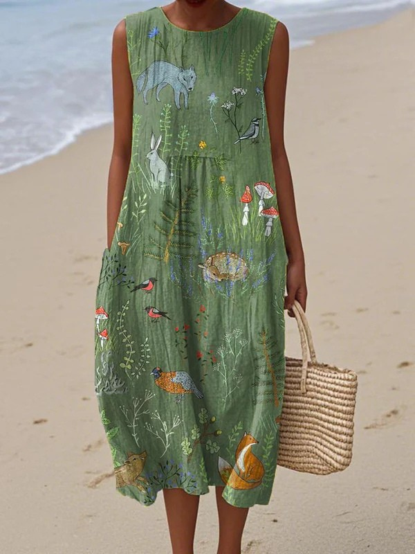 Vestido midi de bosque Hope