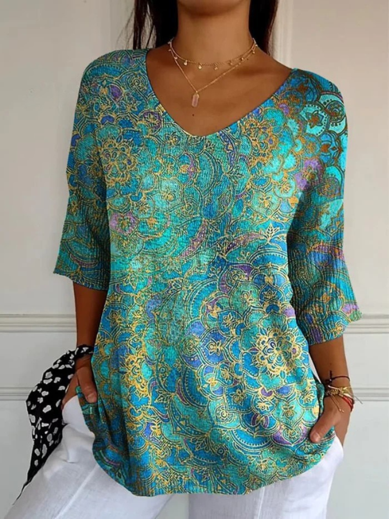 Pull en maille décontracté pour femme avec imprimé artistique rétro